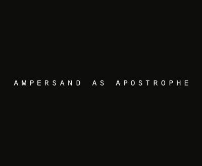 Shop Ampersand As Apostrophe logo